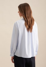 Twill Stand-Up Blouse in Medium Blue |  Seidensticker Onlineshop