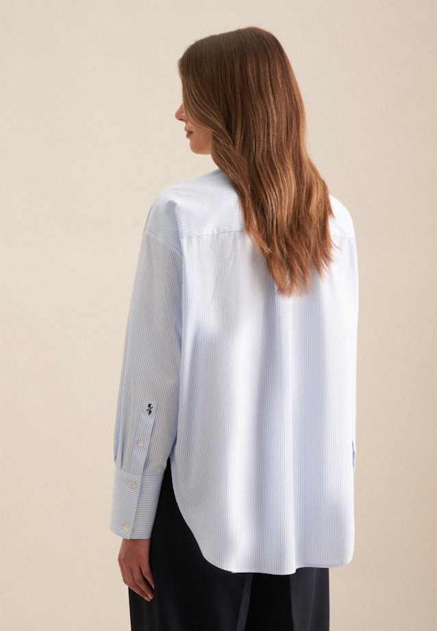 Twill Longbluse in Mittelblau |  Seidensticker Onlineshop