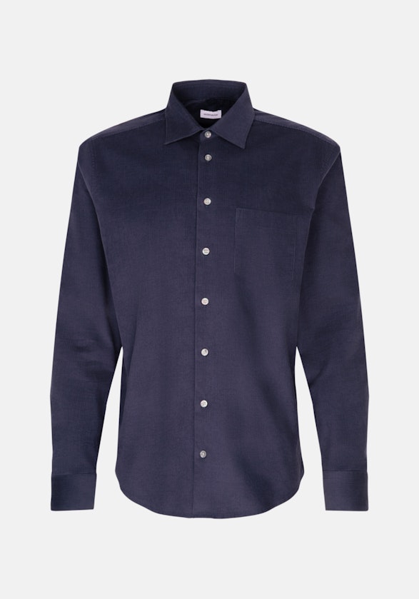 Regular Casual Hemd Uni in Dunkelblau | Seidensticker Onlineshop