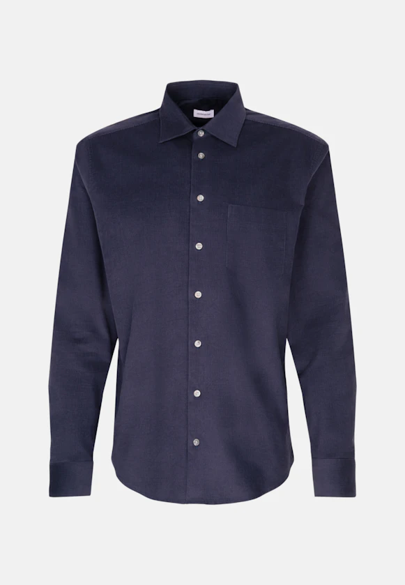 Regular Casual Hemd Uni in Dunkelblau |  Seidensticker Onlineshop