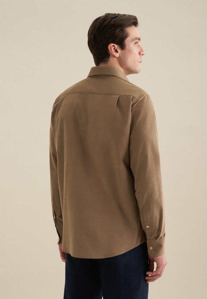 Casual Shirt in Regular with Kent-Collar in Brown | Seidensticker online shop