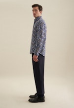 Slim Flanellhemd Druck in Dunkelblau |  Seidensticker Onlineshop