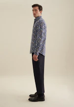 Slim Flannel shirt Print in Dark Blue |  Seidensticker Onlineshop