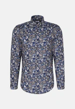 Slim Flannel shirt Print in Dark Blue |  Seidensticker Onlineshop