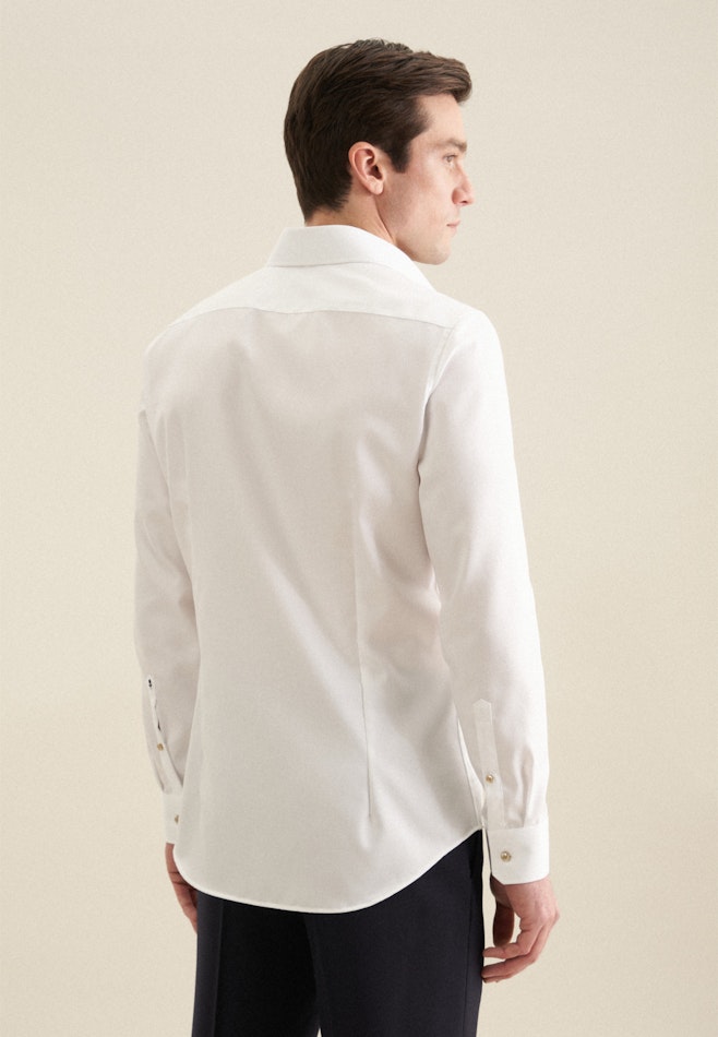 Non-iron Twill Business Shirt in Slim with Kent-Collar in White | Seidensticker online shop