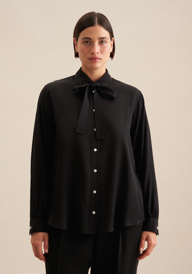 Hemdbluse Uni in Schwarz | Seidensticker Onlineshop