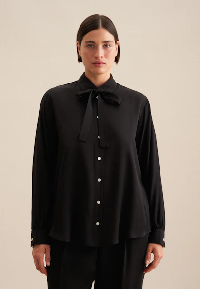 Hemdbluse Uni in Schwarz |  Seidensticker Onlineshop
