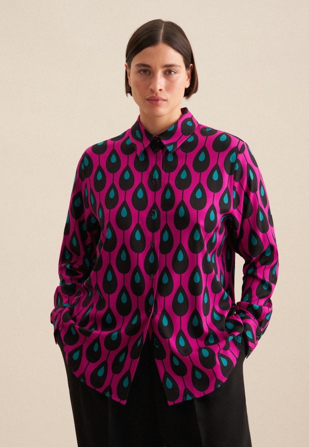 Grande taille Collar Shirt Blouse in Purple |  Seidensticker Onlineshop