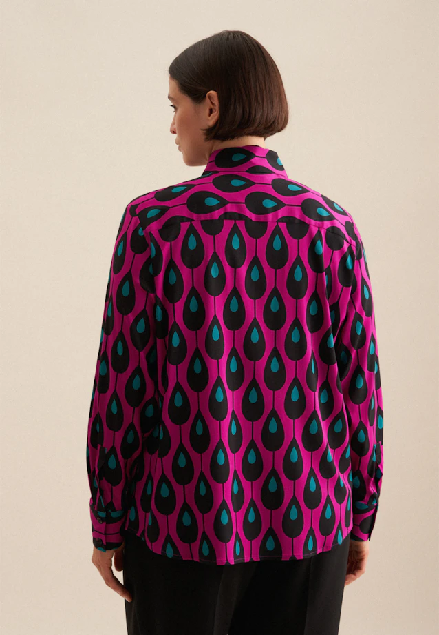 Hemdbluse Druck in Lila |  Seidensticker Onlineshop