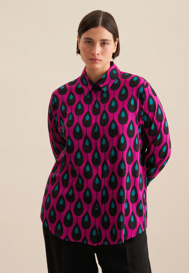 Hemdbluse Druck in Lila |  Seidensticker Onlineshop