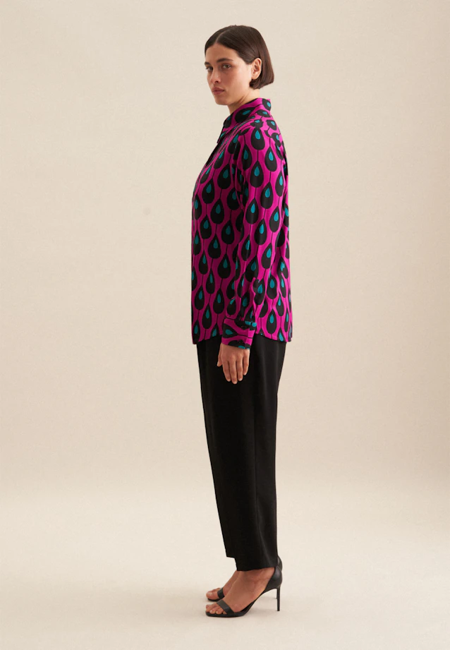 Hemdbluse Druck in Lila |  Seidensticker Onlineshop