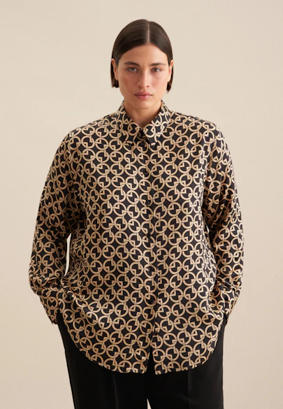 Shirt blouse Print in Ecru |  Seidensticker Onlineshop