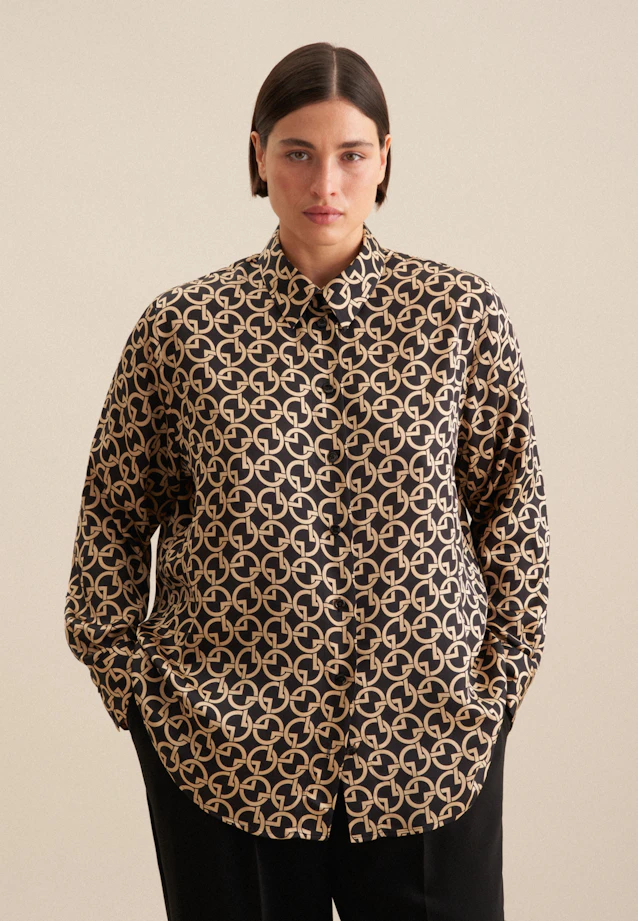 Shirt blouse Print in Ecru |  Seidensticker Onlineshop