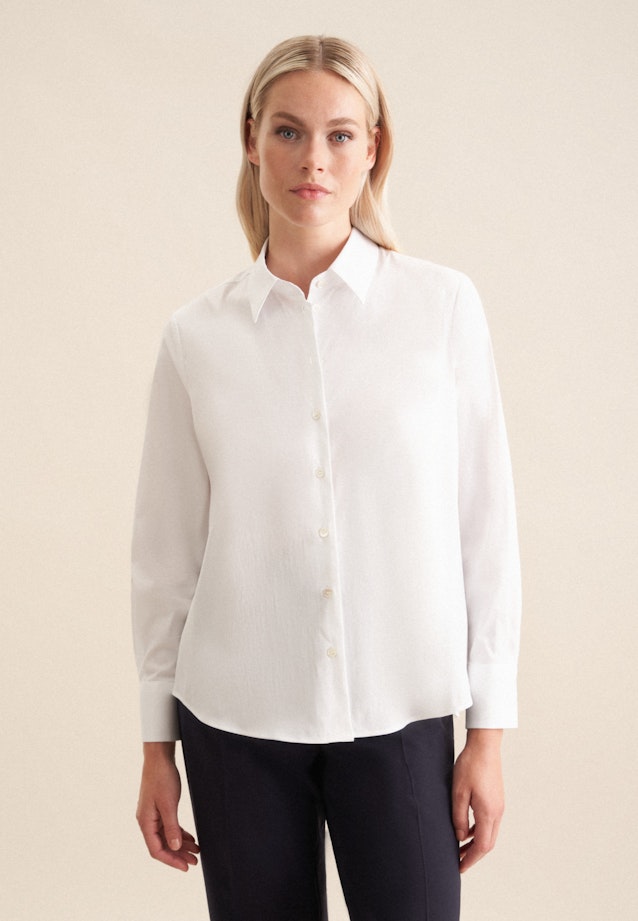 Twill Shirt Blouse in White |  Seidensticker Onlineshop