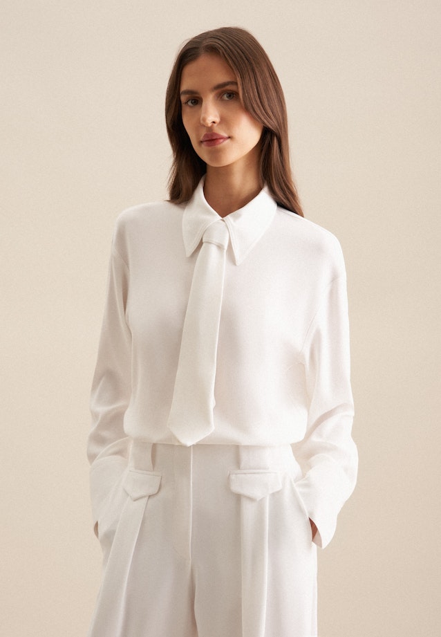 Crepe satin Shirt Blouse in White |  Seidensticker Onlineshop