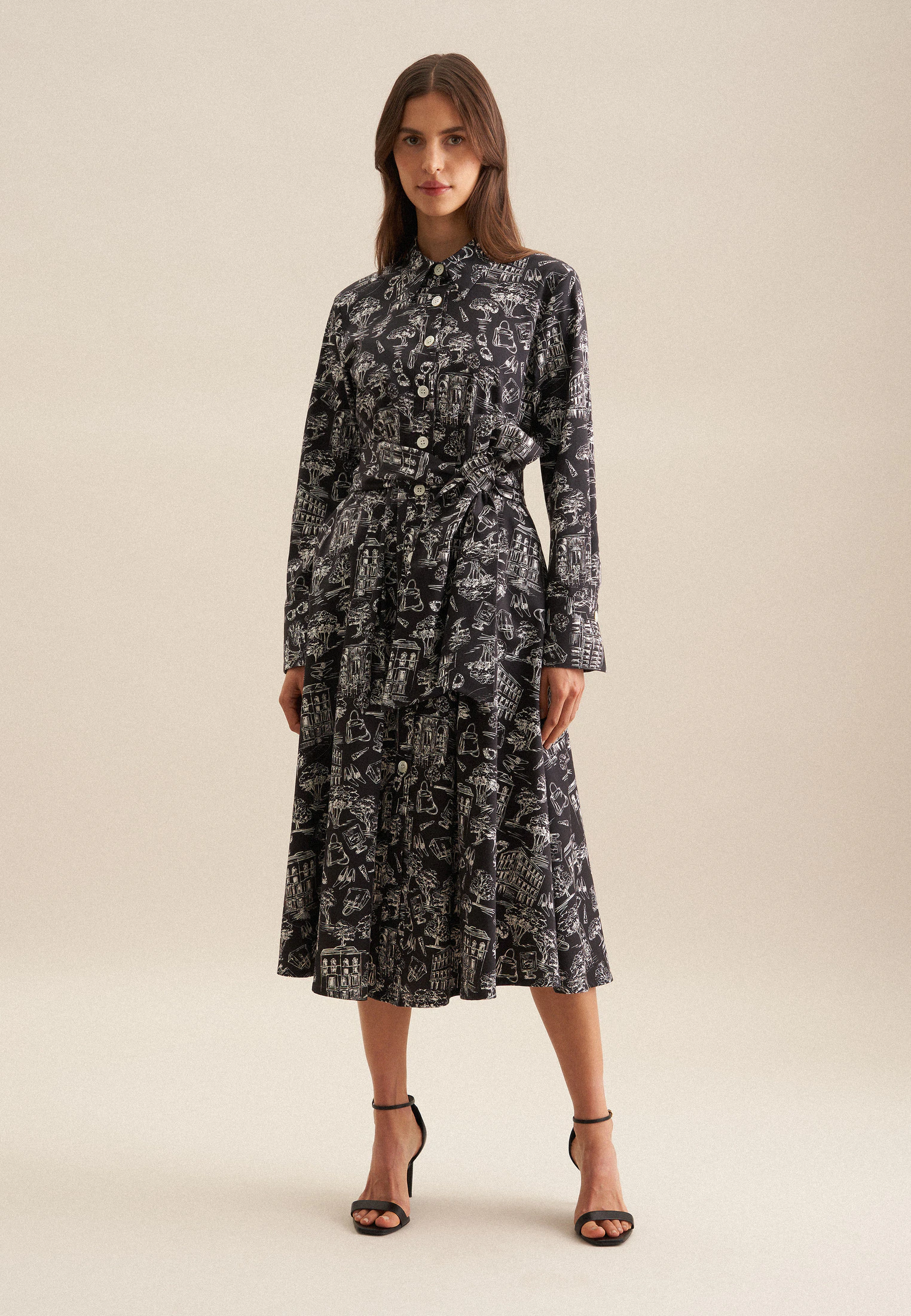 Kleid Druck Schwarz