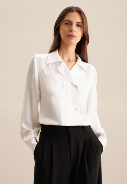Chemisier chemise Uni in Blanc |  Seidensticker Onlineshop