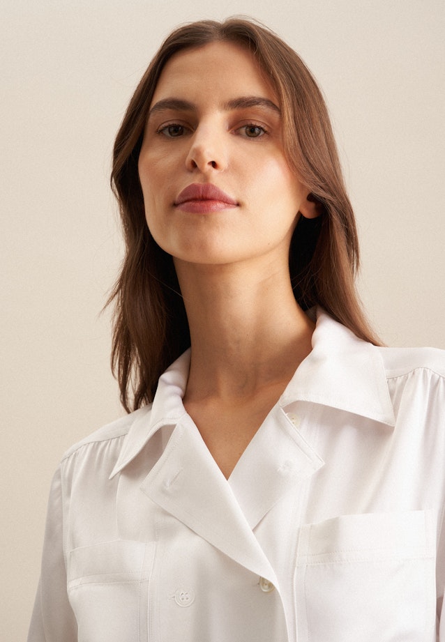 Satin Shirt Blouse in White |  Seidensticker Onlineshop