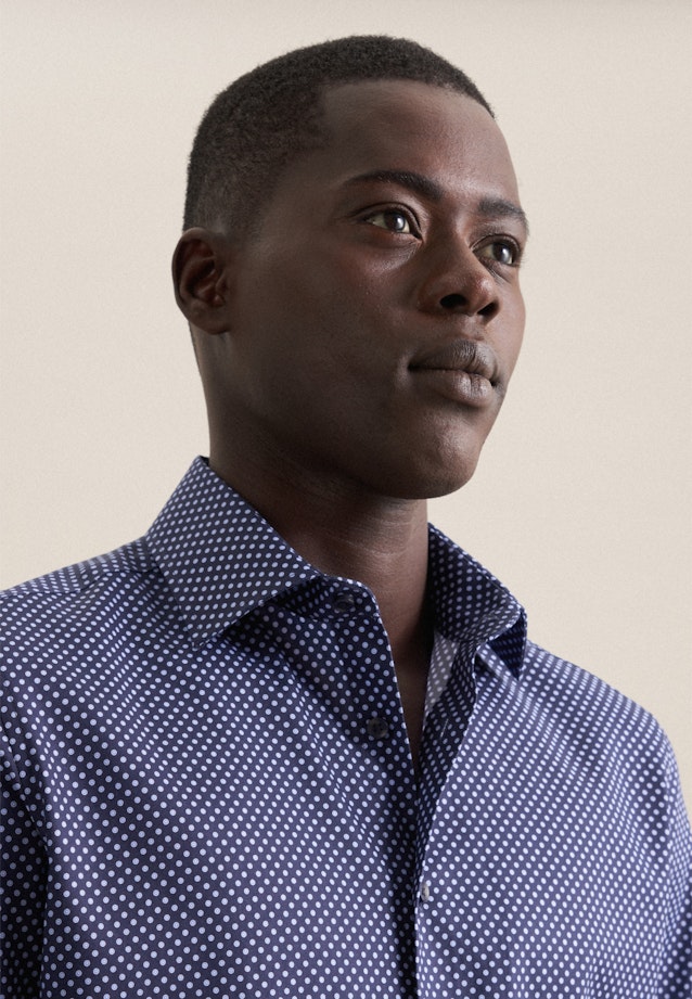 Slim Business Hemd Druck in Dunkelblau |  Seidensticker Onlineshop