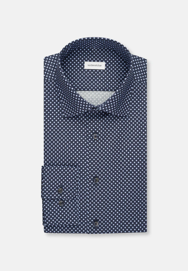 Slim Business Hemd Druck in Dunkelblau | Seidensticker Onlineshop