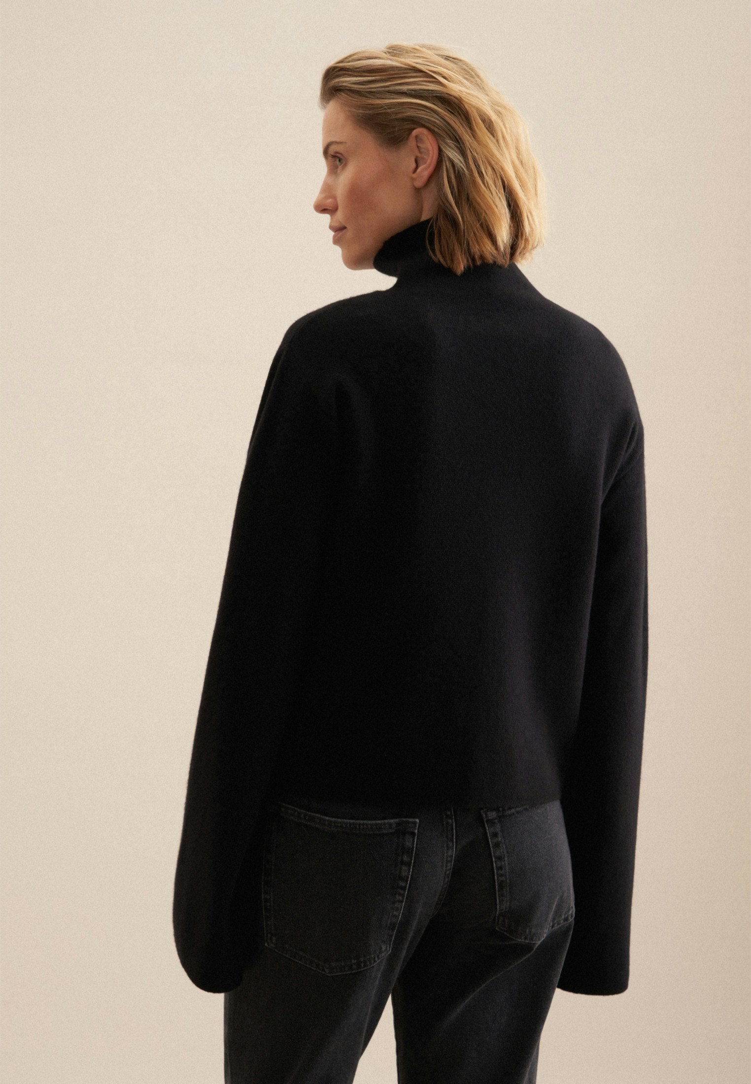 Women Turtleneck Pullover black | Seidensticker