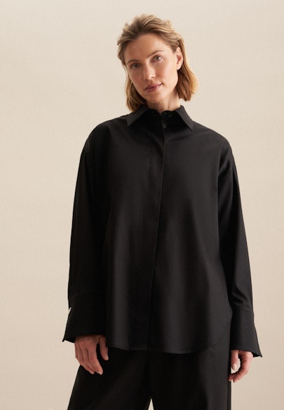 Hemdbluse Uni in Schwarz |  Seidensticker Onlineshop