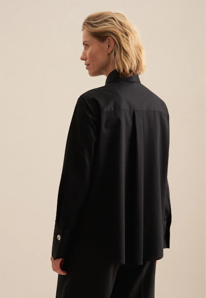 Hemdbluse Uni in Schwarz |  Seidensticker Onlineshop