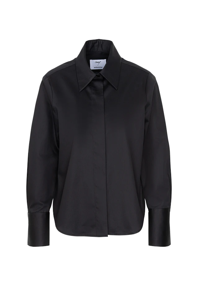 Hemdbluse Uni in Schwarz |  Seidensticker Onlineshop