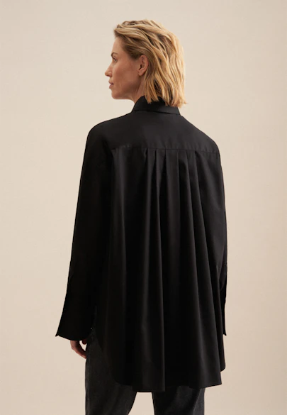 Longbluse Uni in Schwarz |  Seidensticker Onlineshop