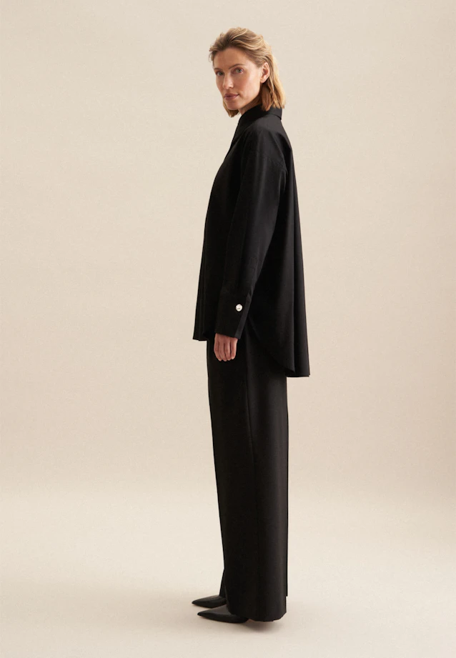 Longbluse Uni in Schwarz |  Seidensticker Onlineshop