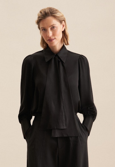 Flared blouse Uni in Black |  Seidensticker Onlineshop