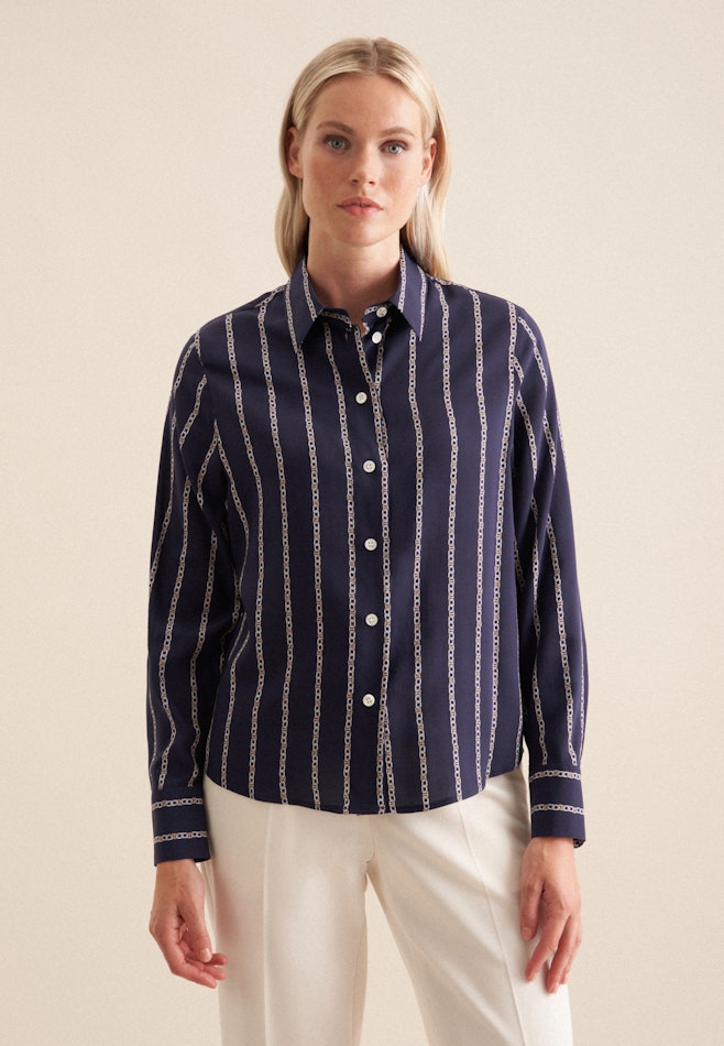 Collar Shirt Blouse in Dark Blue | Seidensticker online shop