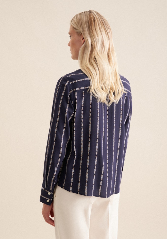 Hemdbluse Kettenprint in Dunkelblau | Seidensticker Onlineshop