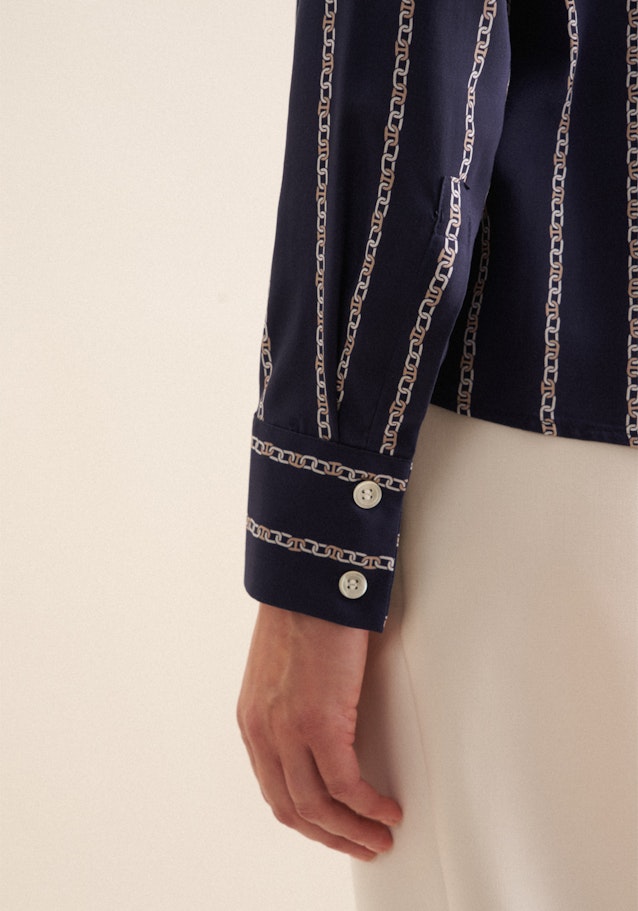 Hemdbluse Kettenprint in Dunkelblau | Seidensticker Onlineshop