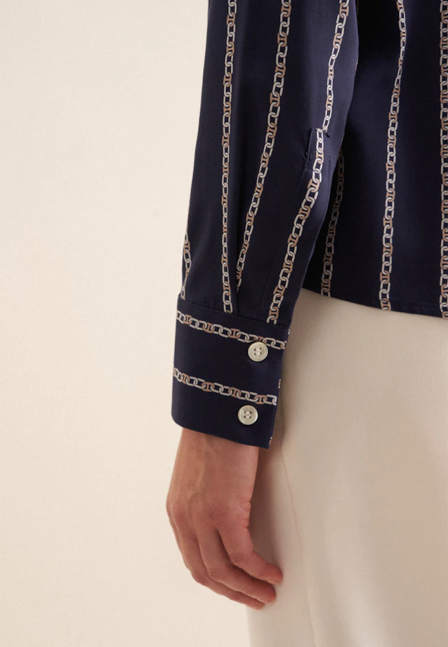 Chemisier chemise Imprimé Chaîne in Bleu Foncé |  Seidensticker Onlineshop