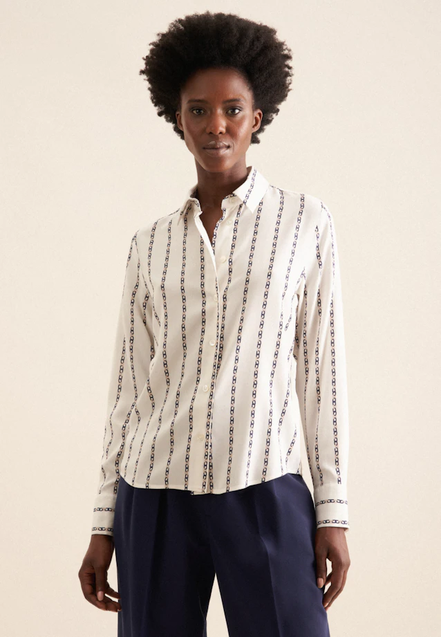 Chemisier chemise Imprimé Chaîne in Ecru |  Seidensticker Onlineshop