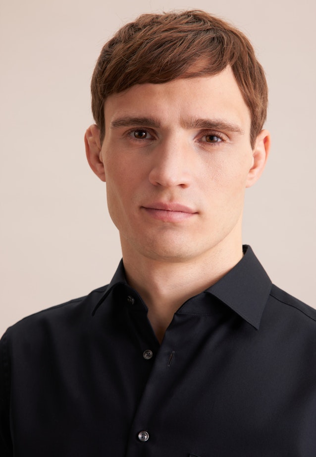 Comfort Business Hemd Uni in Schwarz |  Seidensticker Onlineshop