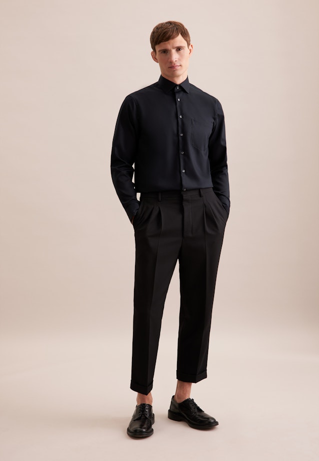 Comfort Business Hemd Uni in Schwarz |  Seidensticker Onlineshop