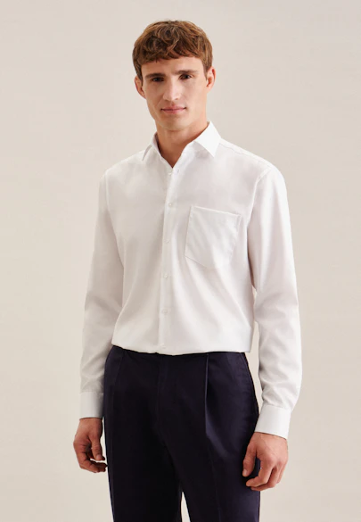Comfort Business Hemd Uni in Weiß |  Seidensticker Onlineshop