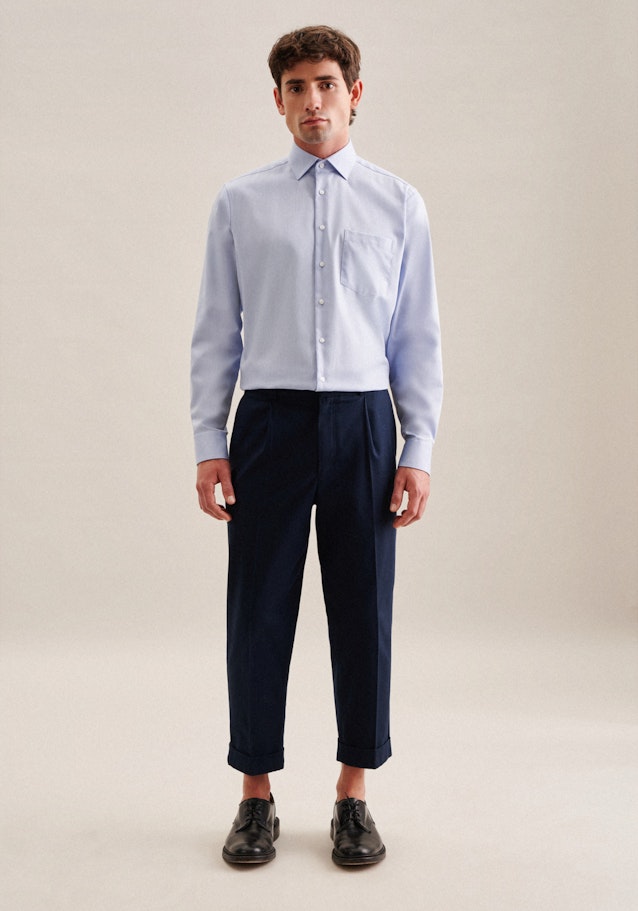 Comfort Chemise d'affaires Uni in Bleu Moyen | Seidensticker Onlineshop