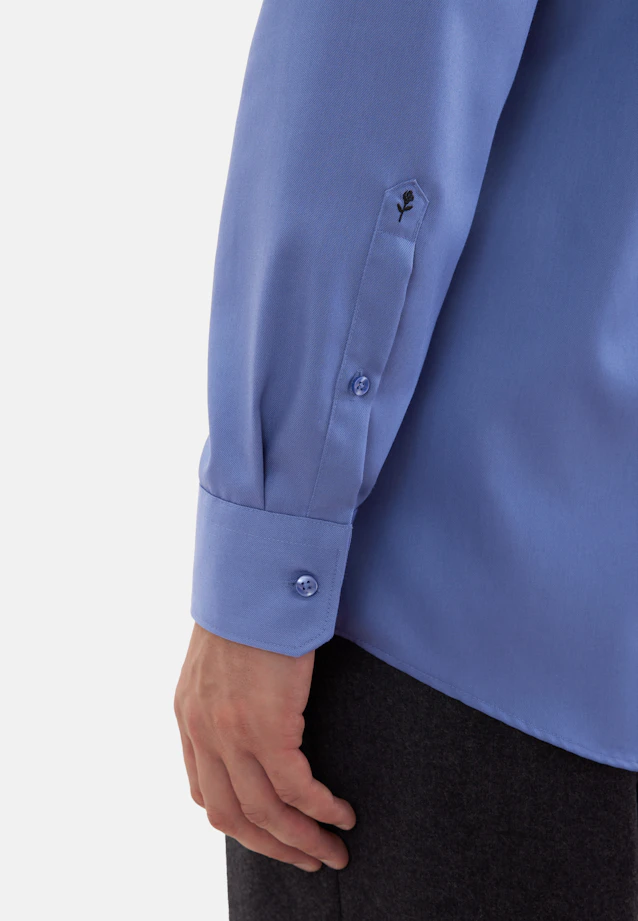 Comfort Chemise d'affaires Uni in Bleu Moyen |  Seidensticker Onlineshop