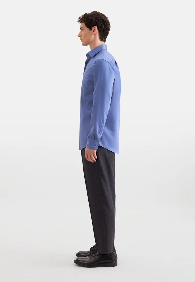 Comfort Chemise d'affaires Uni in Bleu Moyen |  Seidensticker Onlineshop