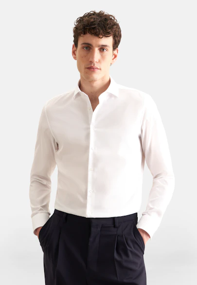 X-Slim Business shirt Structure in Weiß |  Seidensticker Onlineshop
