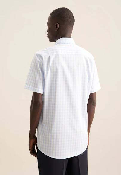 Regular Chemise d'affaires carreaux in Bleu Clair | Seidensticker Onlineshop