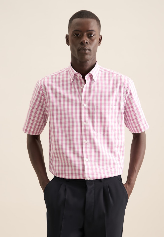 Regular Chemise d'affaires carreaux dans Rose Fuchsia | Boutique en ligne Seidensticker