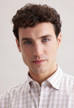 Regular Business shirt Check in Beige |  Seidensticker Onlineshop