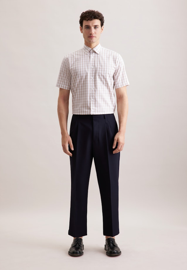 Regular Business shirt Check in Beige |  Seidensticker Onlineshop
