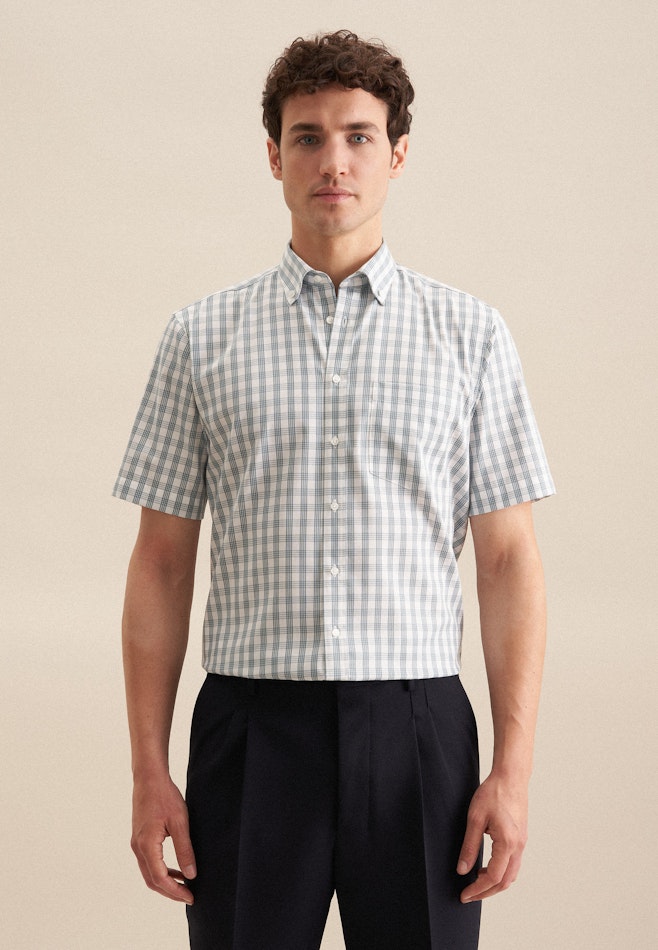 Regular Business shirt Check in Green | Seidensticker online shop