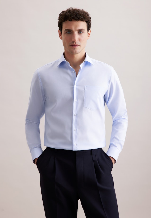 Regular Business Hemd Struktur in Hellblau |  Seidensticker Onlineshop