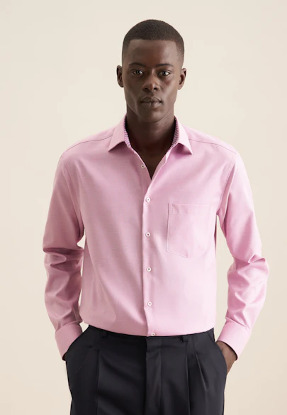 Regular Business Hemd Struktur in Rosa/Pink |  Seidensticker Onlineshop